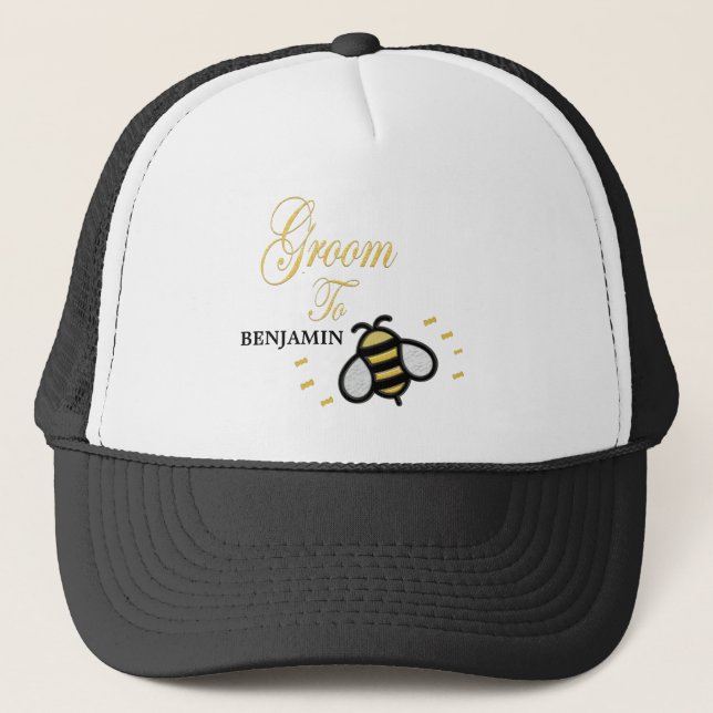 Groom To Be Bachelor Party Personalize Trucker Hat (Front)