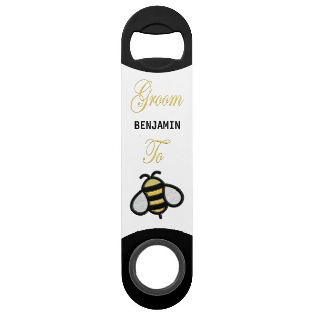 Groom To Be Bachelor Wedding Party Personalize Bar Key (Front)