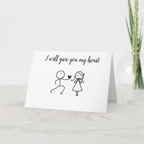 GROOM TO BE I WILL GIVE YOU MY HEART WEDDING CARD
