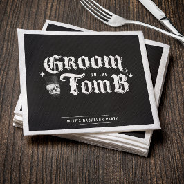 Groom to the Tomb Skull Bachelor Party Napkins