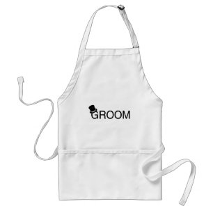 Groom Top Hat Adult Apron