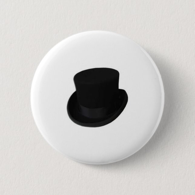 Groom Top Hat Pinback Button (Front)