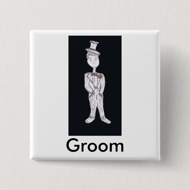 Groom Tuxedo Button (Front)