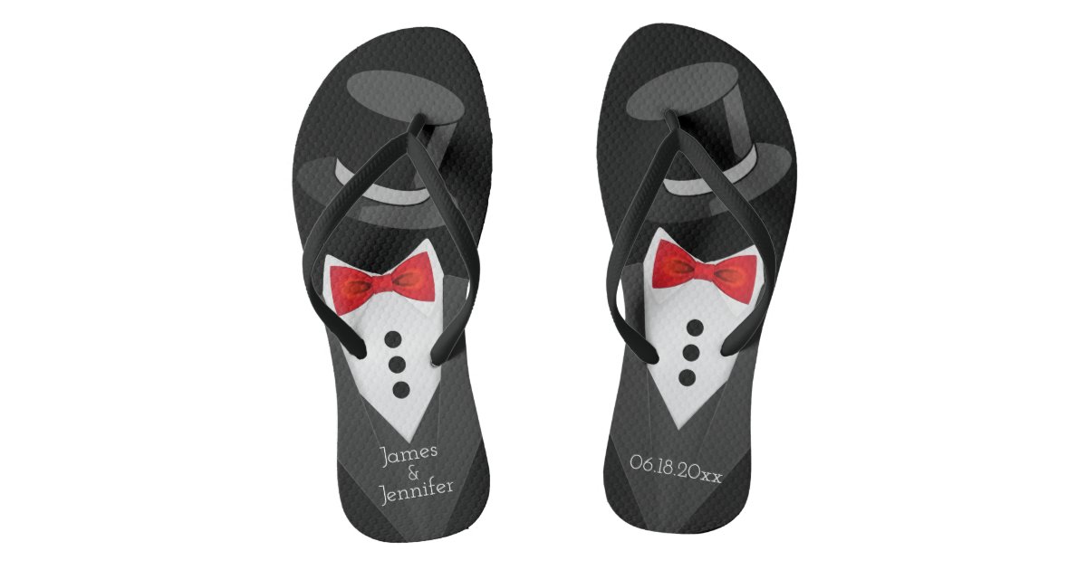 tuxedo flip flops