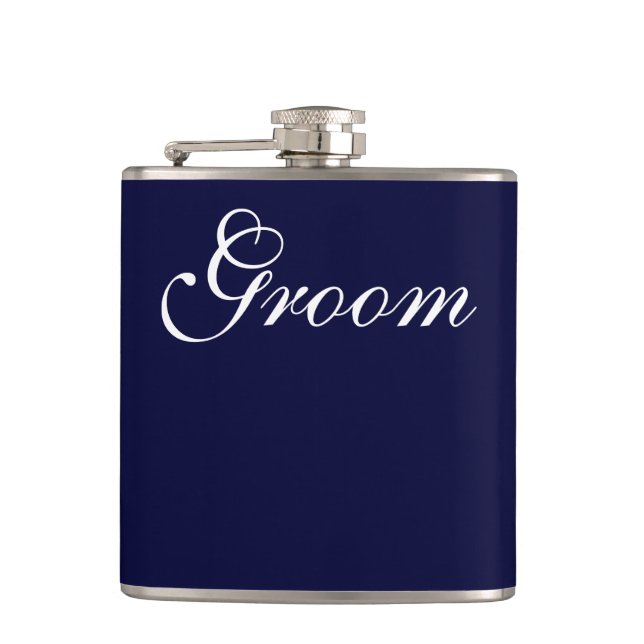 Groom Vinyl Wrapped Flask (Front)