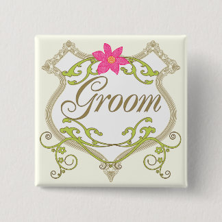 Groom Wedding Badges Pinback Button