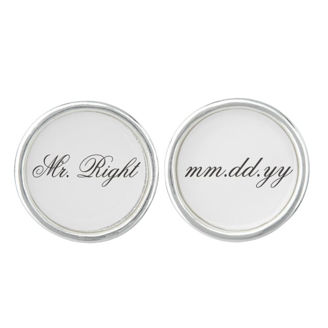Groom Wedding Cufflinks Groom Wedding Day Gift (Front)