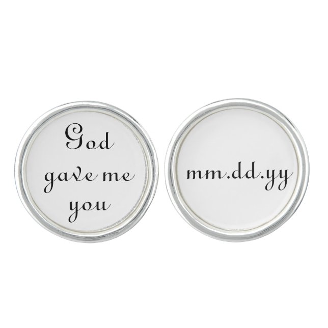 Groom Wedding Cufflinks Husband Anniversary Gift (Front)