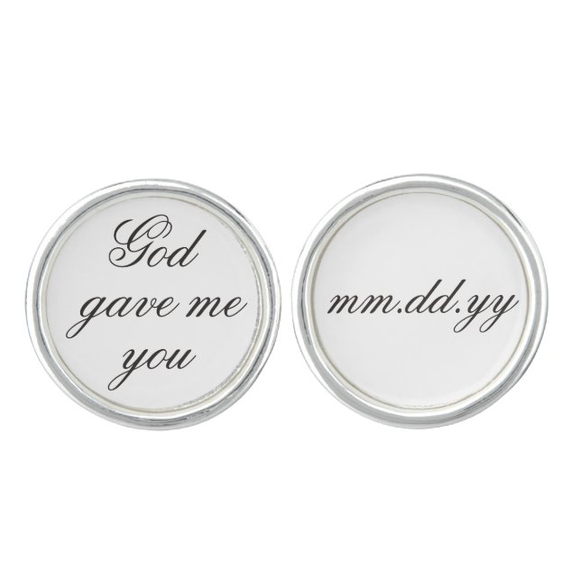 Groom Wedding Cufflinks Husband Anniversary Gift (Front)