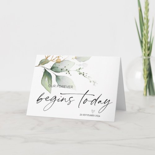 Groom Wedding Day Bride Our Forever Begins Today Card