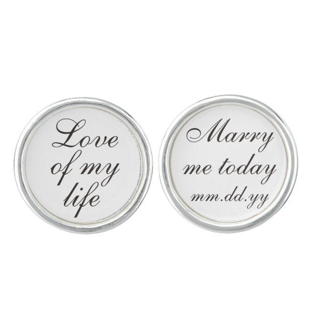 Groom Wedding Day Present Groom Cufflinks Gift (Front)