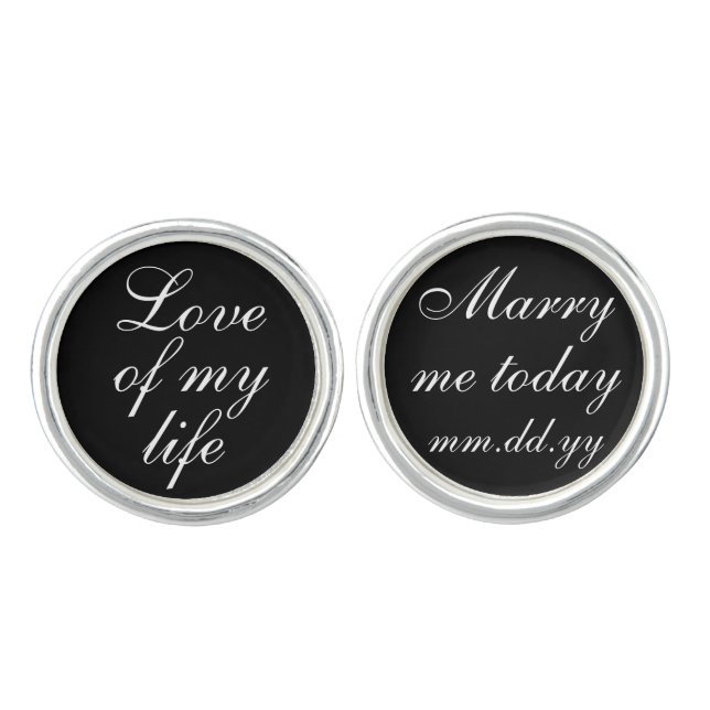 Groom Wedding Day Present Groom Cufflinks Gift (Front)
