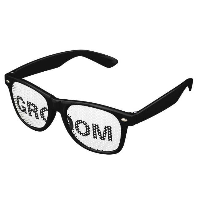 Groom Wedding Favor Retro Sunglasses (Angled)