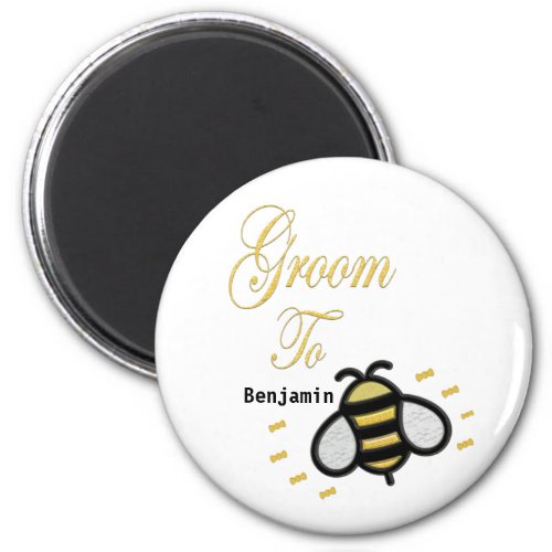 Groom Wedding Gold Bachelor Party Personalize Magnet