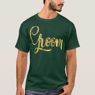 Groom Wedding Party Bride Script Bachelor T-Shirt
