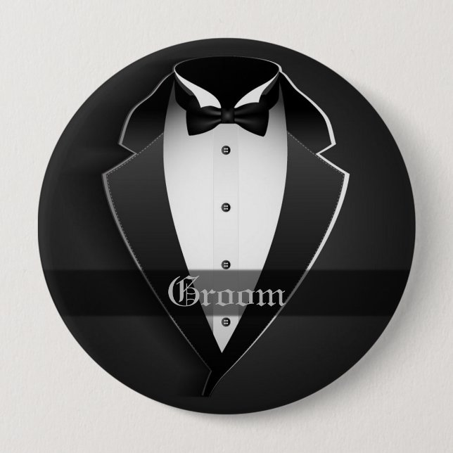 Groom Wedding Party  Button (Front)