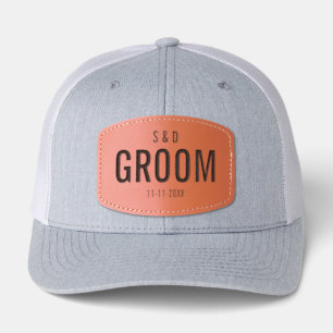 Groom Wedding Party Leather Patch Hat