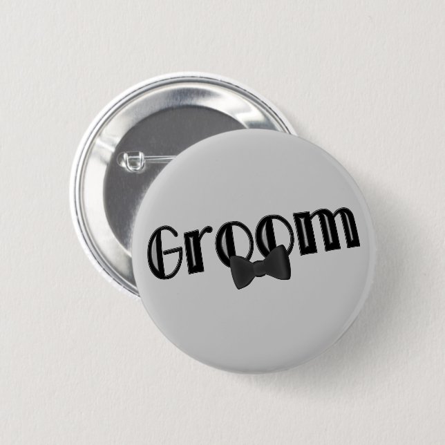 Groom Wedding Party  Pinback Button (Front & Back)