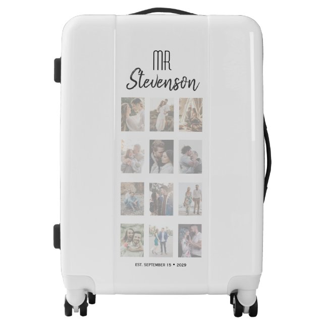 Groom Wedding Photo Collage Luggage (Front)