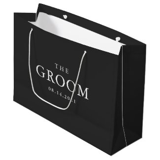 Groom Wedding Simple Classic Black and White