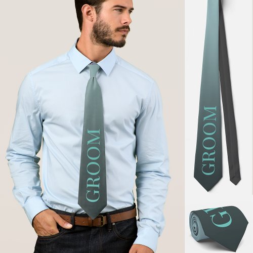 Groom wedding subtle elegant blue neck tie