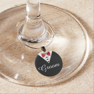 Groom Wedding Toast Wine Glass Charm