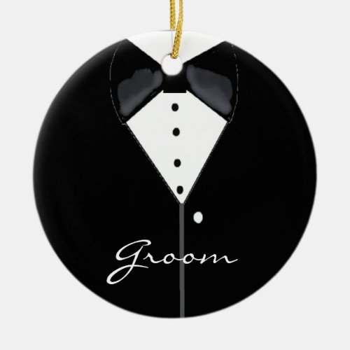 Groom Wedding Tuxedo Ceramic Ornament