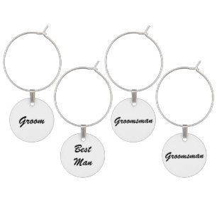 Groom Wedding Wine Charm Set