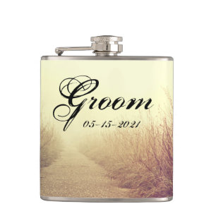 Groom Whiskey Flask Sunrise Pathway Walkway Path S