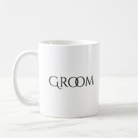 Groom White  Black Typography Wedding