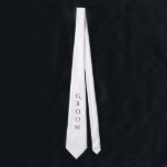 Groom White Modern Typography For Him Neck Tie<br><div class="desc">Cute groom white tie with black typography.  Let everyone know that you’re the lucky guy.  I think this would look great on that handsome groom. He will be proud to wear it.</div>