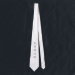 Groom White Modern Typography For Him Neck Tie<br><div class="desc">Cute groom white tie with black typography.  Let everyone know that you’re the lucky guy.  I think this would look great on that handsome groom. He will be proud to wear it.</div>