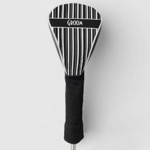 groom with black and white stripes golf head cover