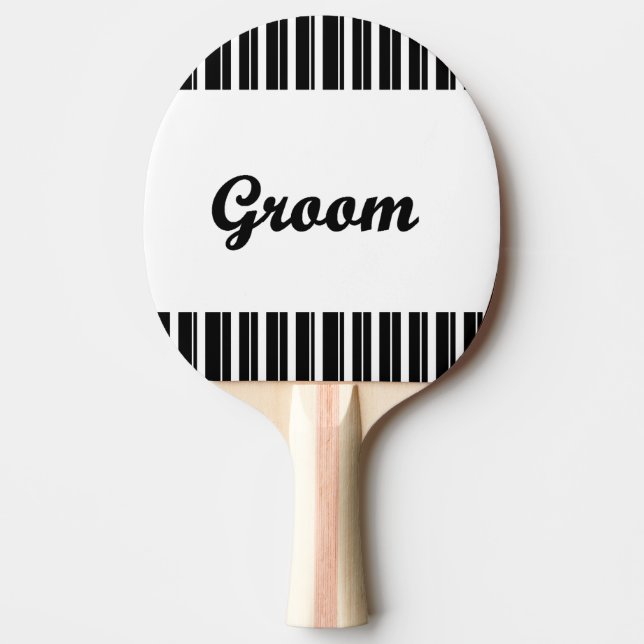 groom with black and white stripes ping pong paddle (Front)
