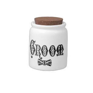 Groom with Bow Tie Black Type Candy Jar