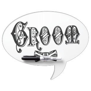 Groom with Bow Tie Black Type Dry-Erase Board