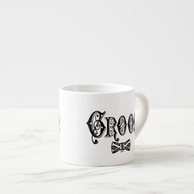Groom with Bow Tie Black Type Espresso Cup (Front Right)