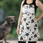 GROOMED WITH LOVE Paw Print Pattern Dog Groomer Apron<br><div class="desc">Pattern of dog paw prints,  bones and hearts and titled with GROOMED WITH HEART (LOVE) BY NAME to be personalized for a dog groomer or a dog grooming business name.</div>