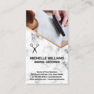 Groomer Combing Dog Fur Business Card