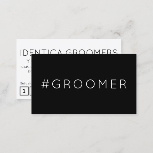 GROOMER hashtag loyalty punch card