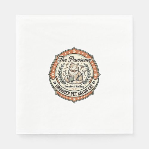 Groomer Pet Salon Cat Groomer Pet Salon Cat Vintag Napkins