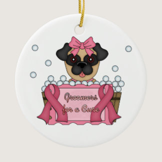 Groomers for A Cure Breast Cancer Awareness Ceramic Ornament