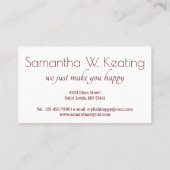 Grooming a ginger cat funny business card (Back)