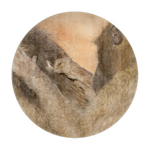 Grooming baboons cutting board