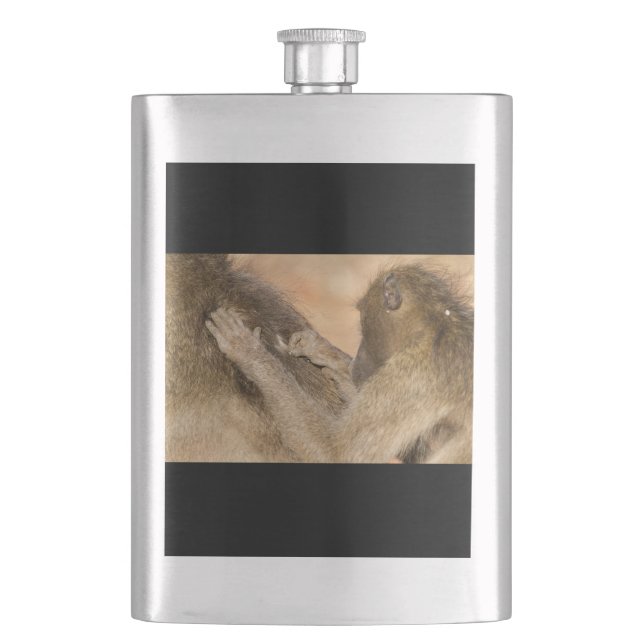 Grooming baboons flask (Front)
