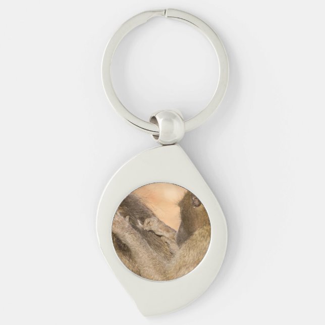 Grooming baboons keychain (Front)