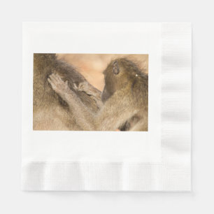 Grooming baboons napkins