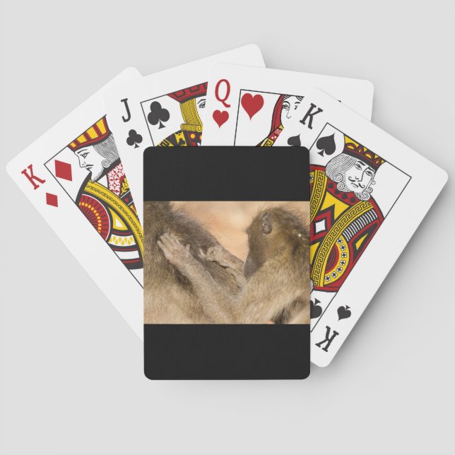 Grooming baboons poker cards (Back)