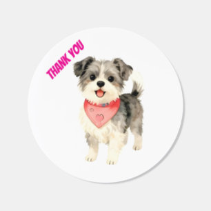 Grooming Dog Personalized Gold Elegant Collection Classic Round Sticker