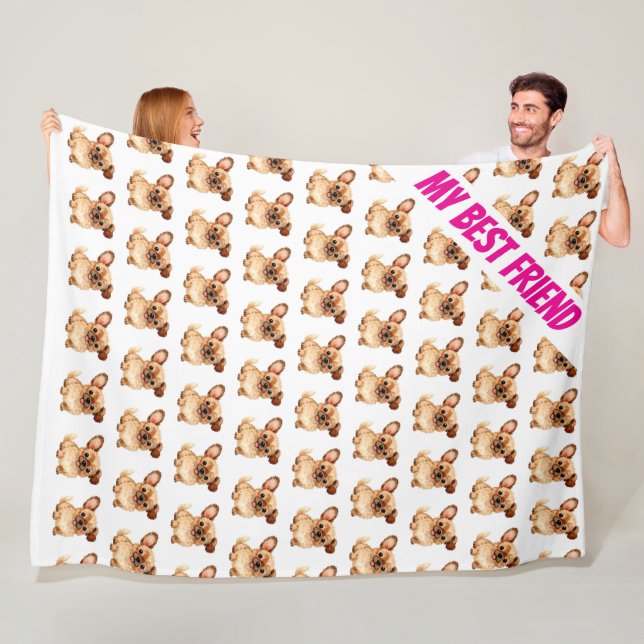 Grooming Dog Personalized Luxury Modern Collection Fleece Blanket (In Situ)
